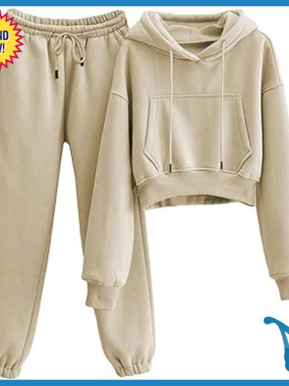 Women's Fleece Hoodie Jogger Set with Pockets X-Large Relaxed Fit